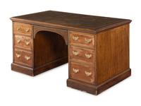 A George III Style Mahogany Pedestal Desk