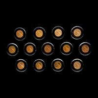 A Set of Thirteen Indian Head $2.50 Gold Coins