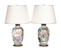 A Pair of Chinese Famille Rose Porcelain Vases