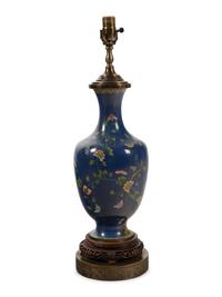 A Chinese Cloisonné Vase Mounted as a Lamp