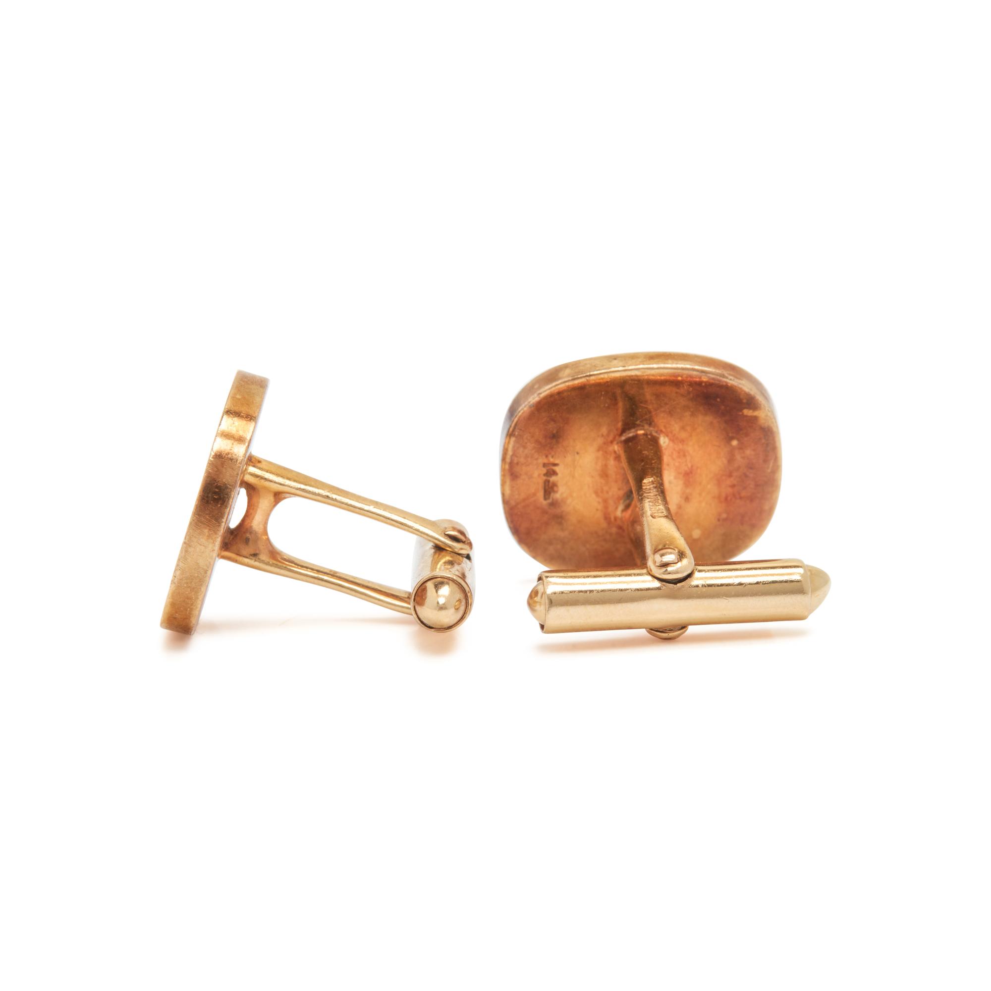 TIFFANY & CO., YELLOW GOLD MONOGRAMMED CUFFLINKS