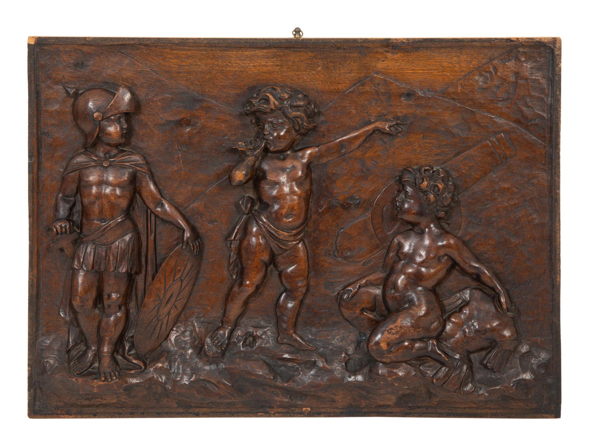 Two Continental Carved Walnut Panels
