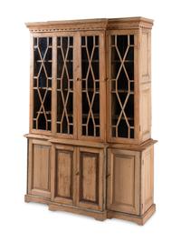 An English Pine Breakfront Bookcase