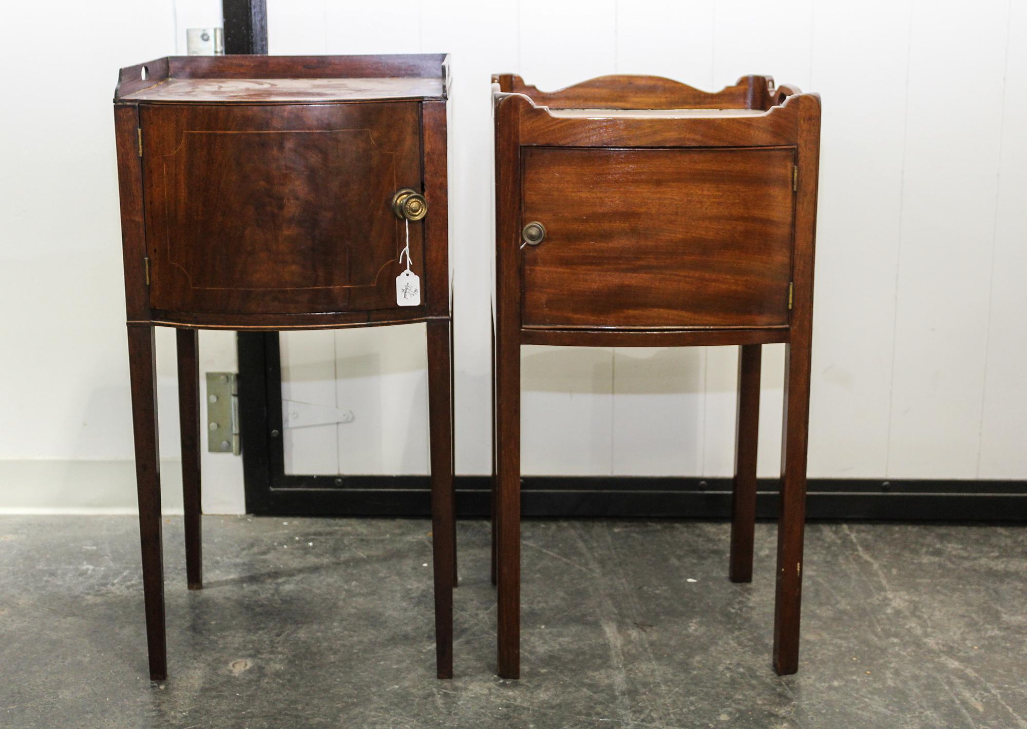 A Near Pair of Mahogany Commode Cabinets Height of taller 31 inches. — 19TH CENTURY