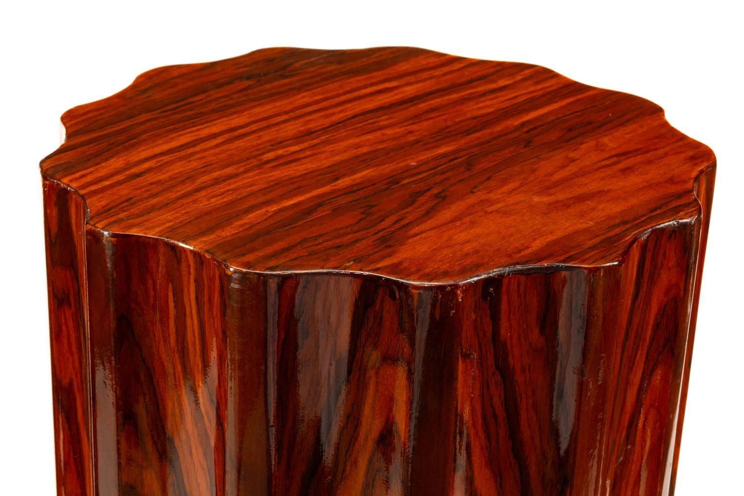 A Pair of Continental Rosewood Veneered Pedestals