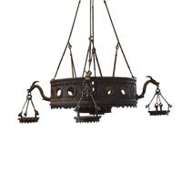 A Wrought Iron Light Fixture 47" W x 47" D x 77" H — Italy, 19th Century