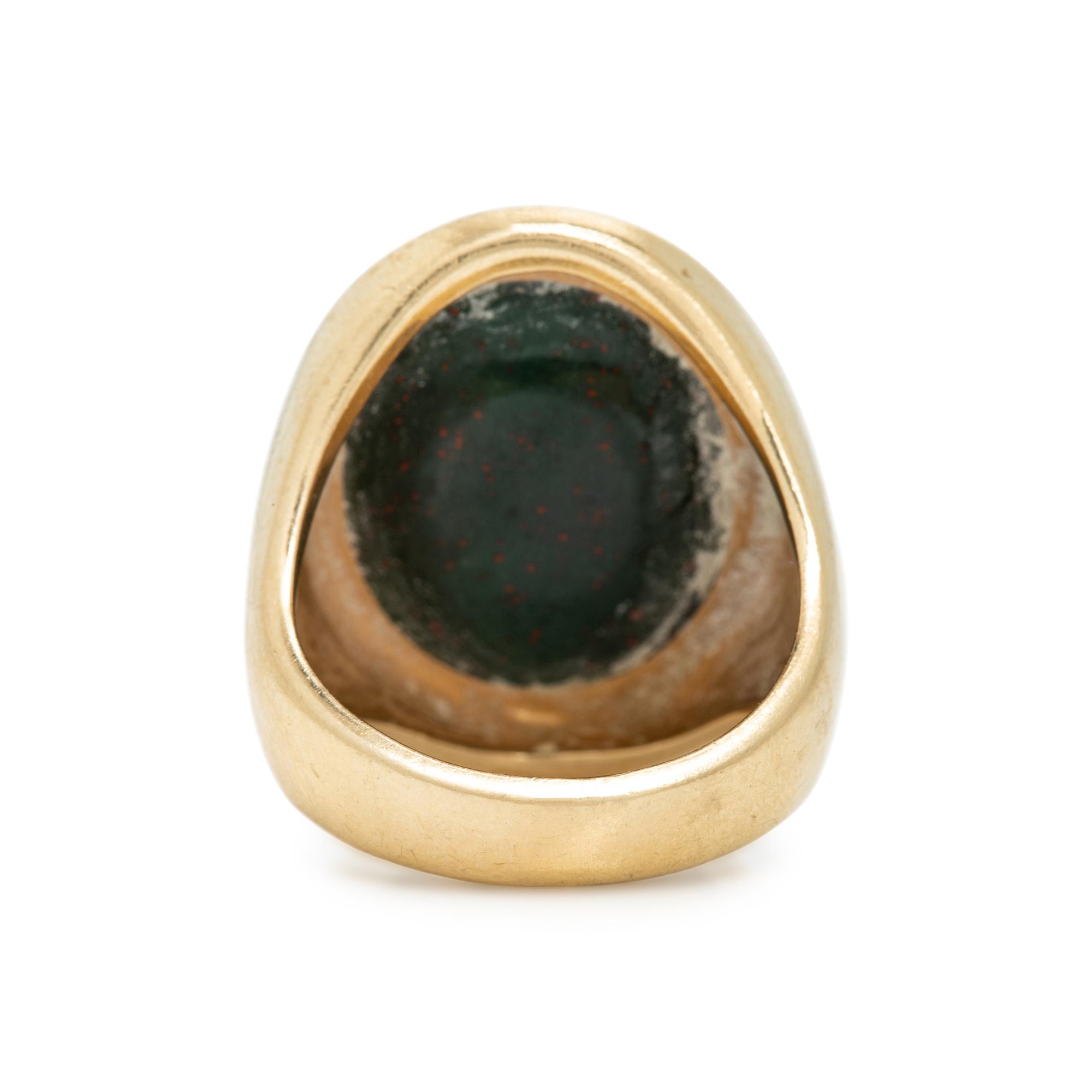 Yellow Gold and Bloodstone Intaglio Ring