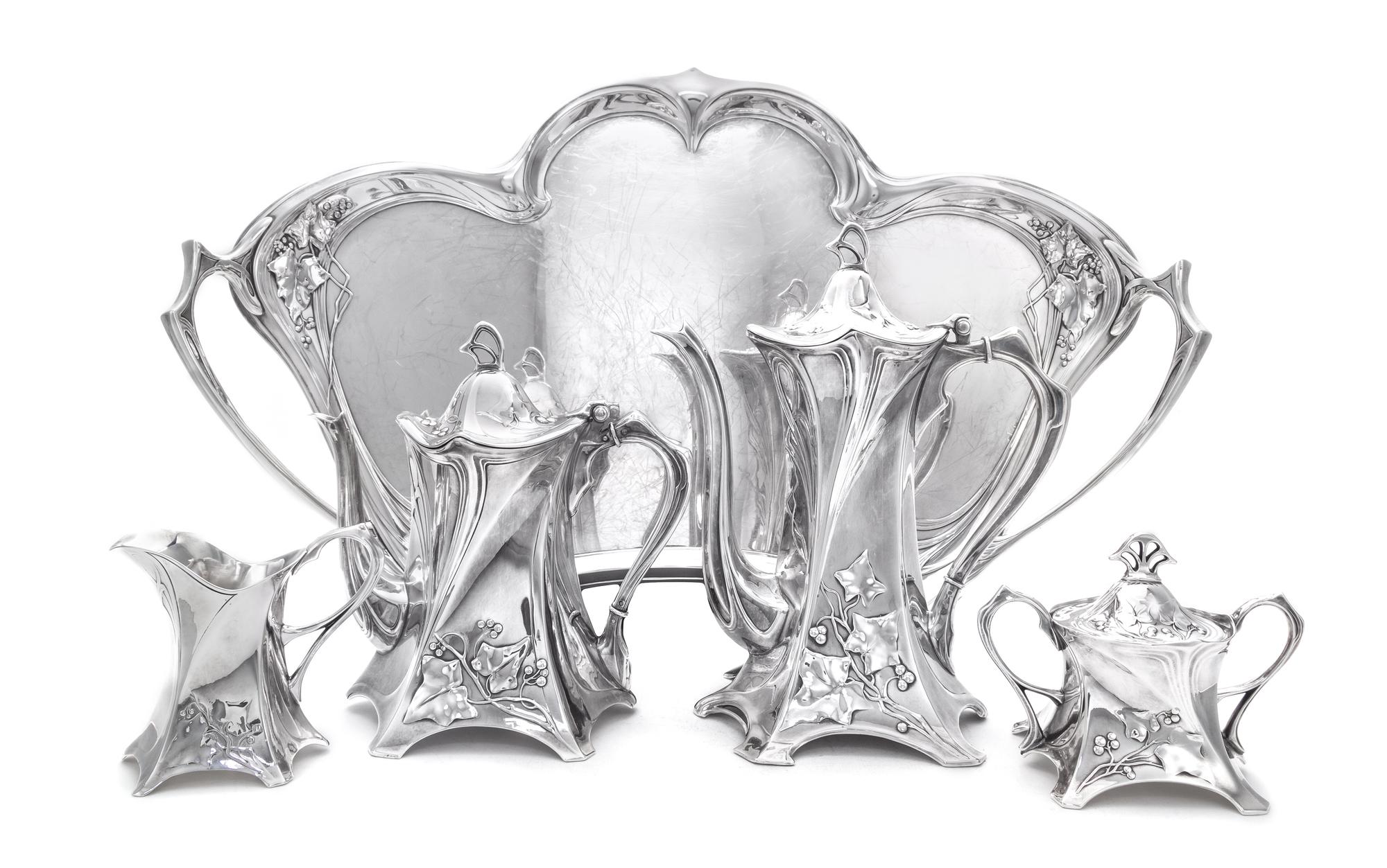 Württembergische Metallwarenfabrik (WMF) German, Circa 1905 Tea and Coffee Service,