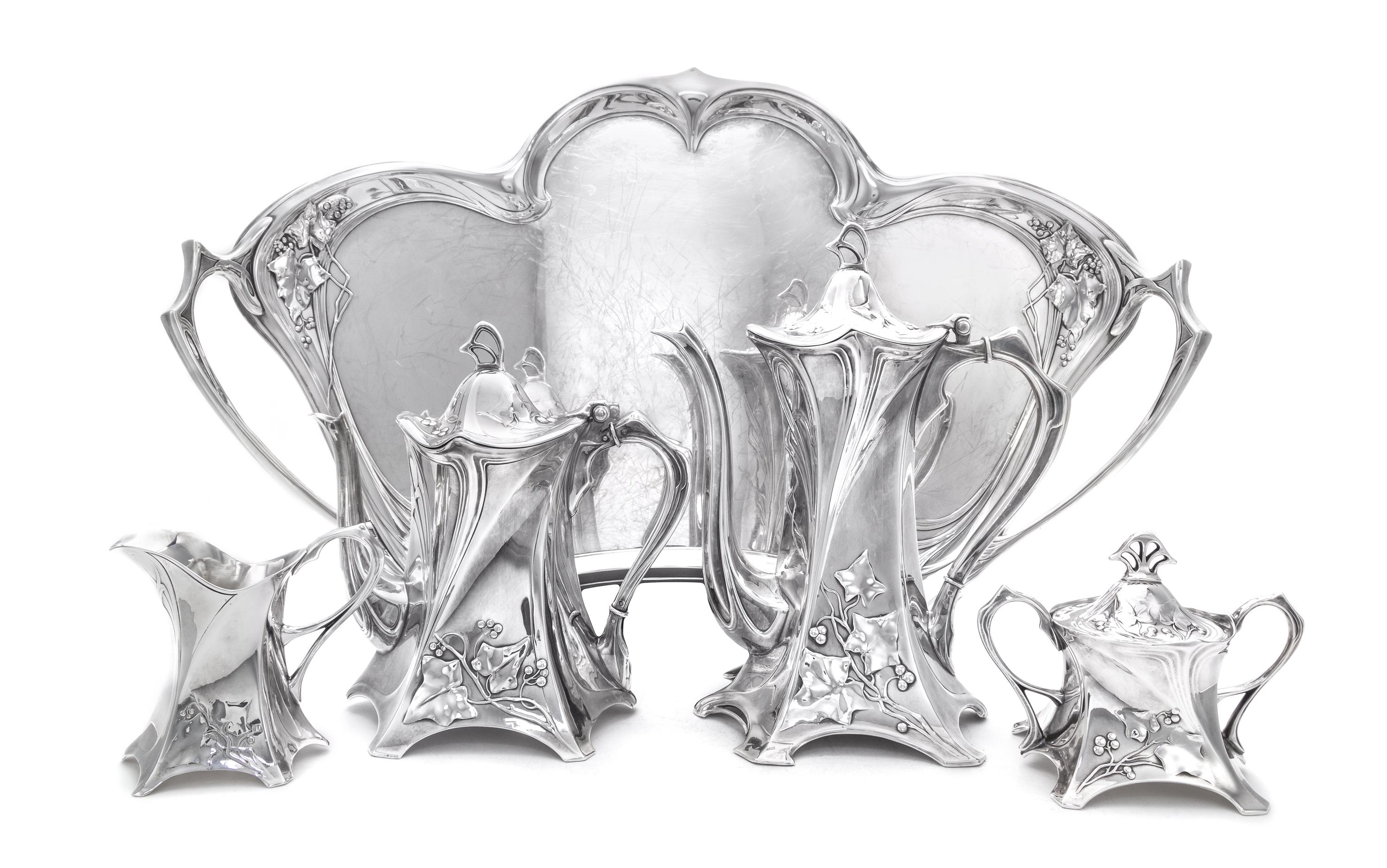 Württembergische Metallwarenfabrik (WMF) German, Circa 1905 Tea and Coffee Service,