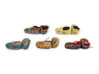 Collection of Plains Infant Hide Moccasins