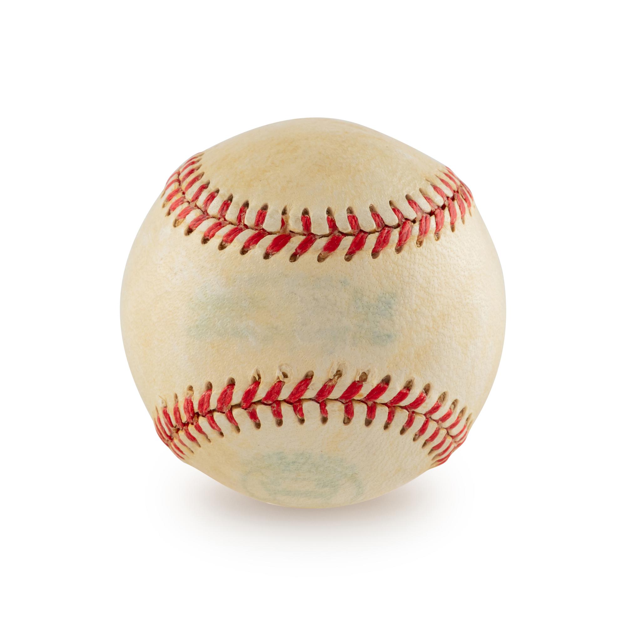A Unique Babe Ruth Single Signed Autograph Mini Baseball (Beckett Authentication Services)