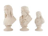 A Group of Three Parianware Busts