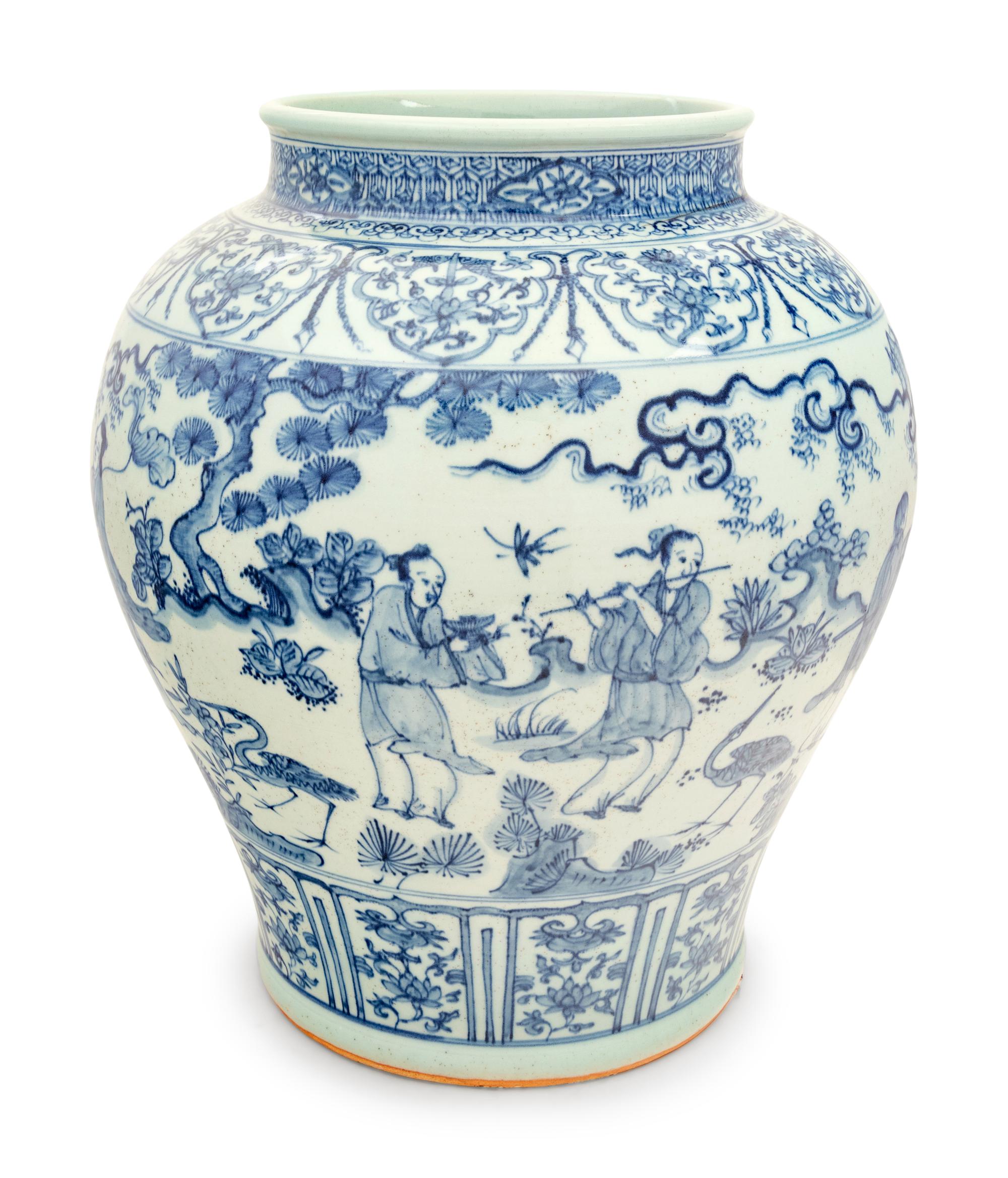 A Chinese Export Blue and White Porcelain Vase