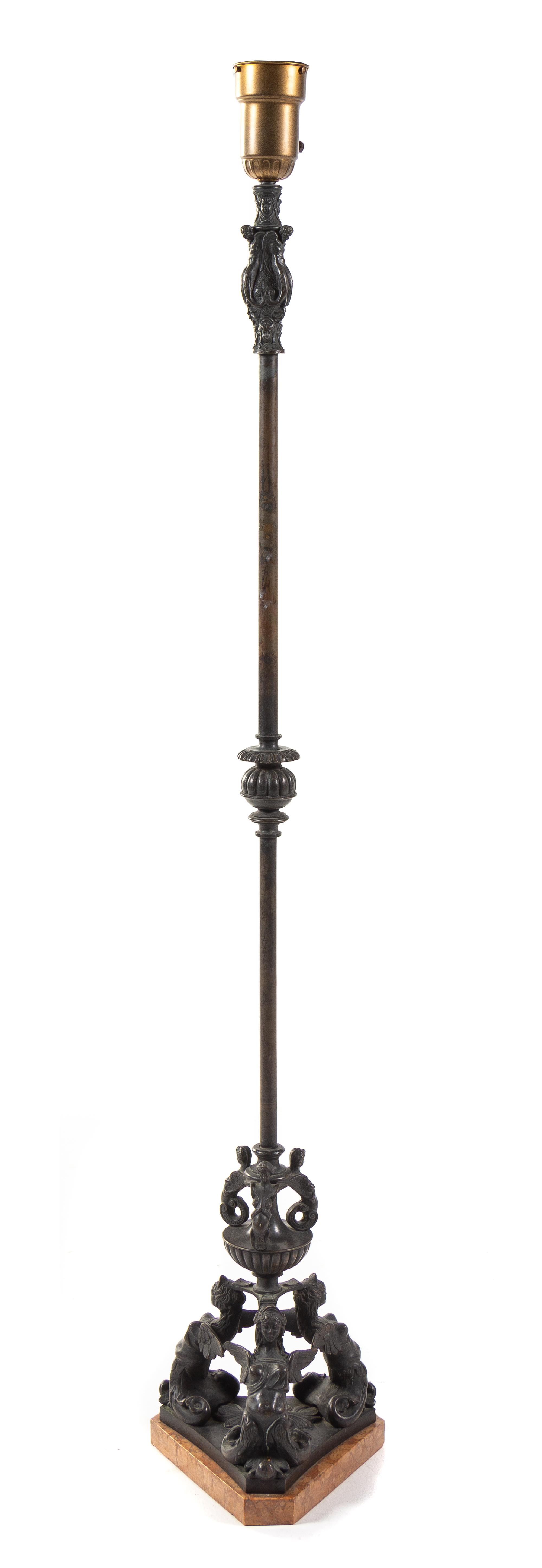 A Neoclassical Bronze Floor Lamp