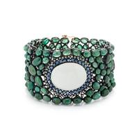 MOONSTONE, EMERALD, IOLITE AND DIAMOND BRACELET
