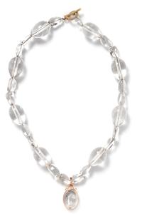 ROCK CRYSTAL INTAGLIO AND BEAD NECKLACE