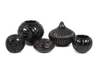 Group of Santa Clara Blackware Pottery