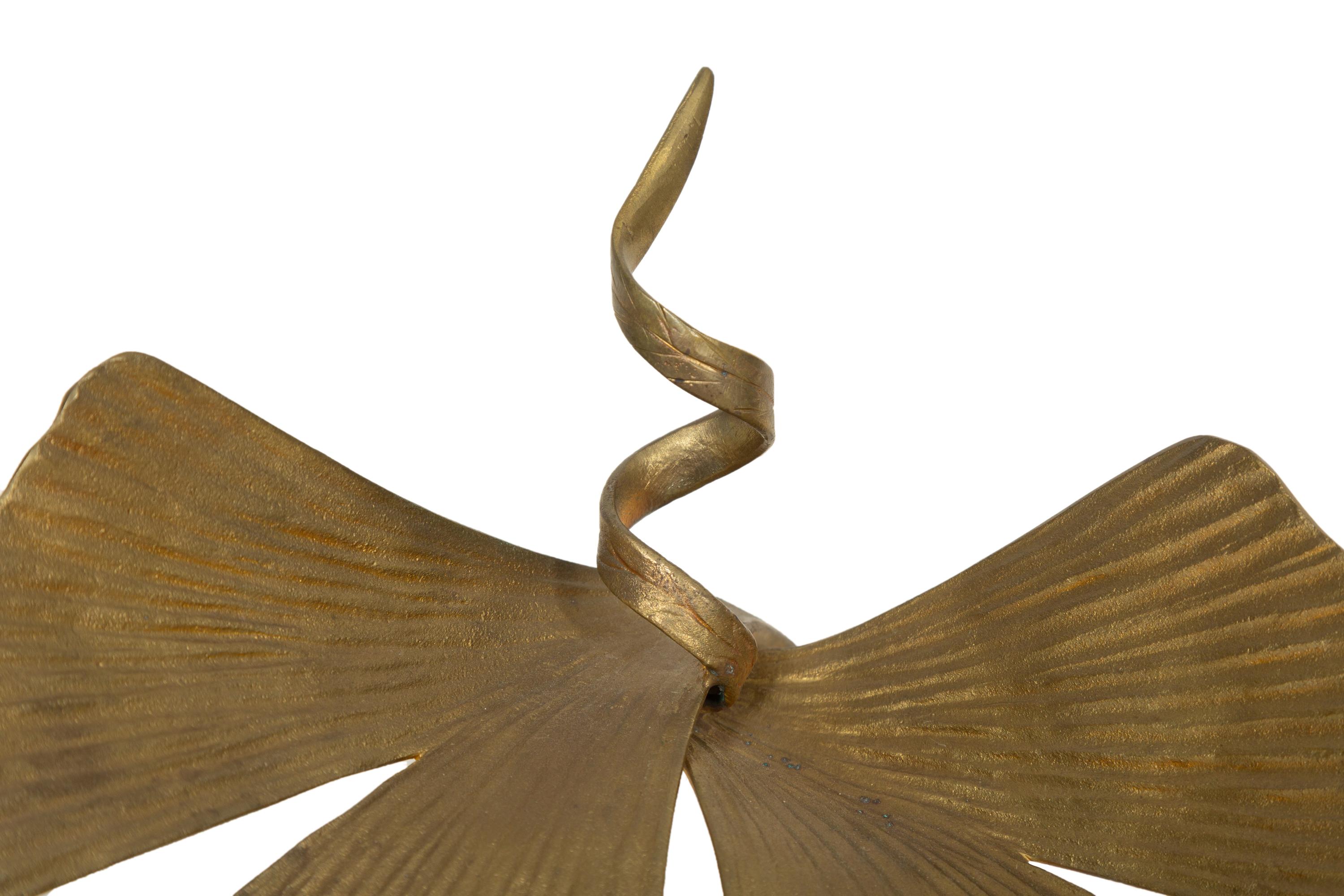 A Pair of Marc Bankowsky Bronze Ginko Candlesticks