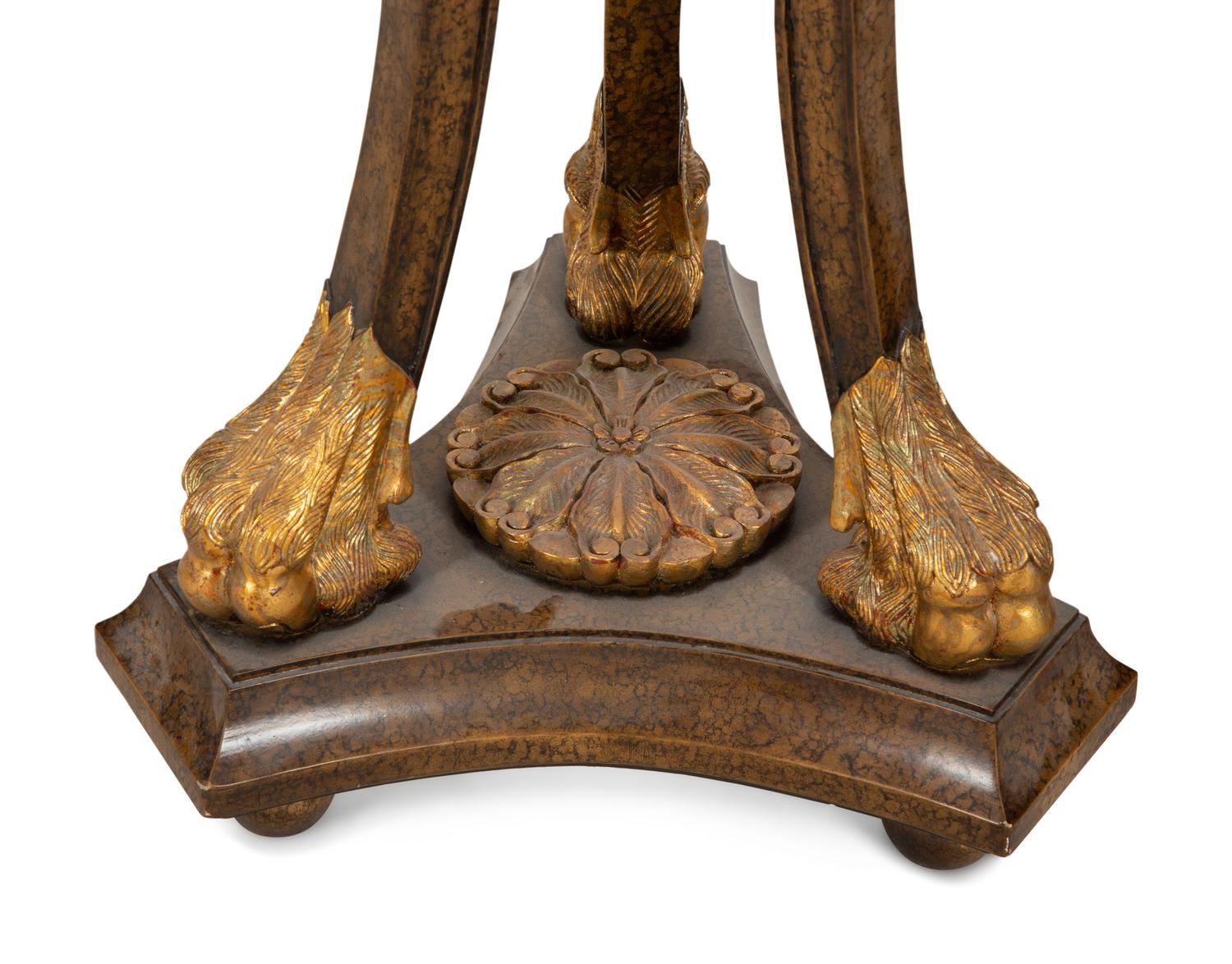 A Pair of Painted and Parcel Gilt Pedestals