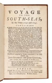 BULKELEY, John; and CUMMINS, John. A Voyage to the South Seas, in the Years 1740 and 1741. Dublin: Printed for James Dalton, Kinneir &