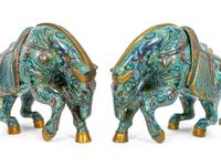 Two Pairs of Chinese Cloisonne Animals