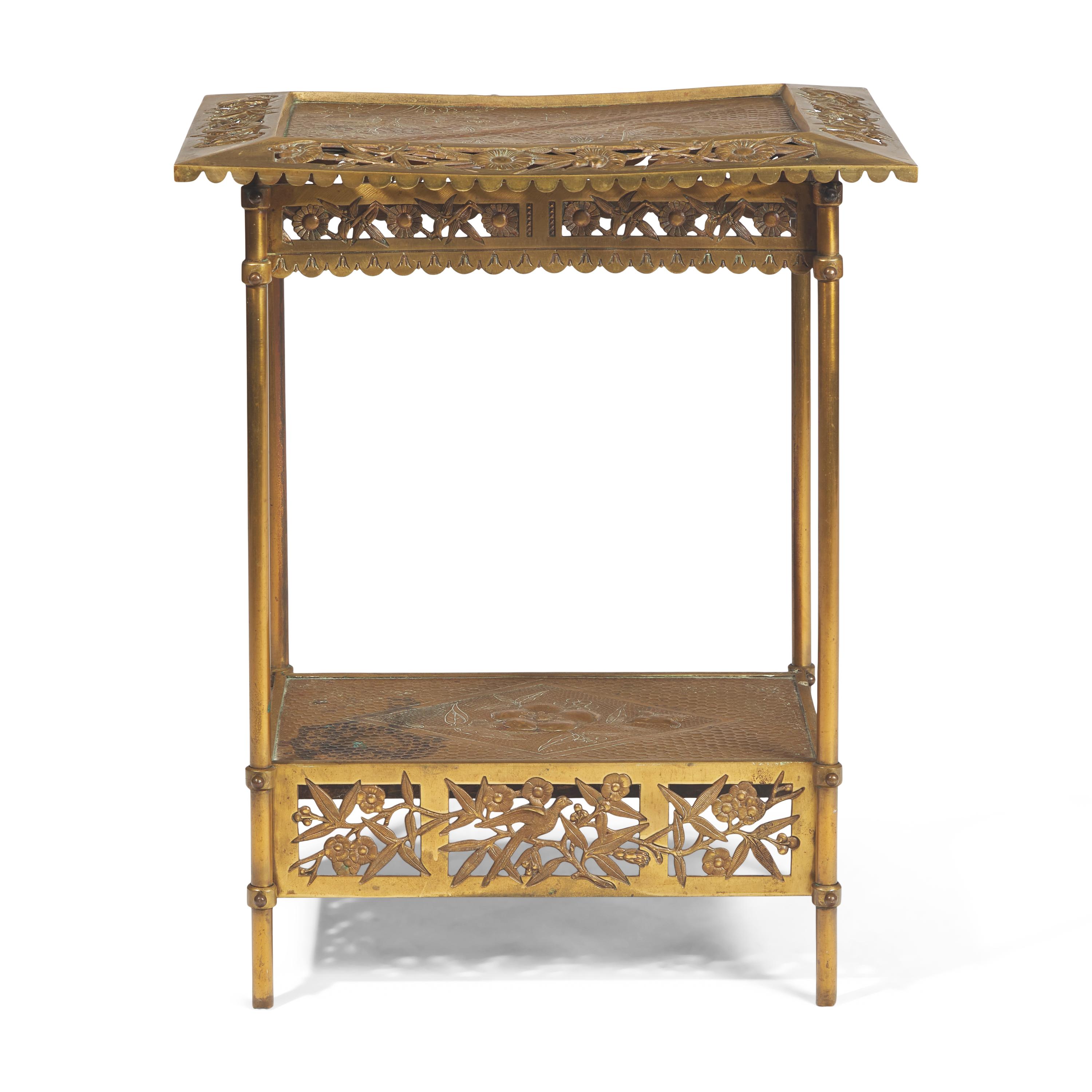 An Aesthetic Movement Japanesque Brass Table