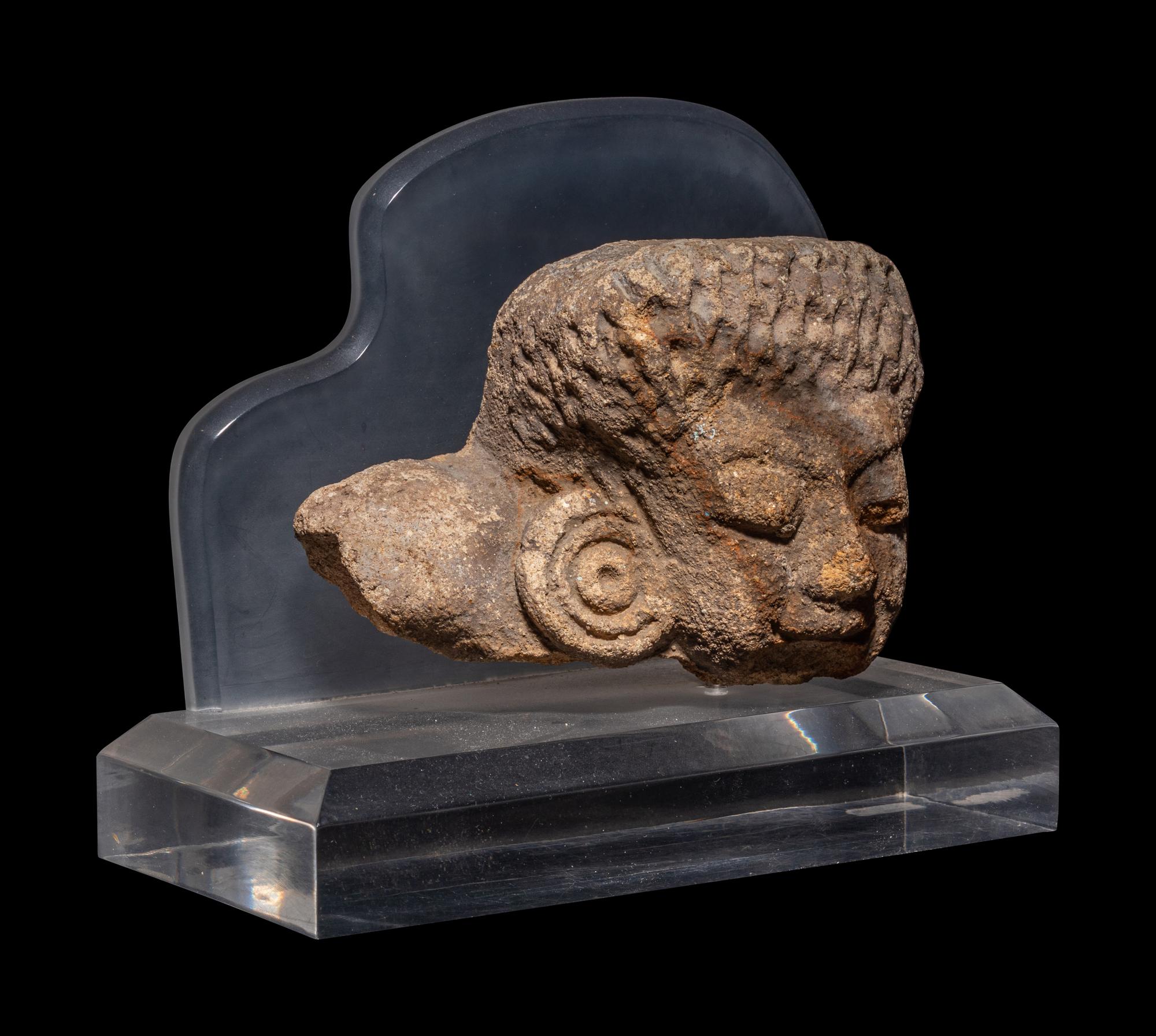 An Indian Sandstone Head of a Female Deity