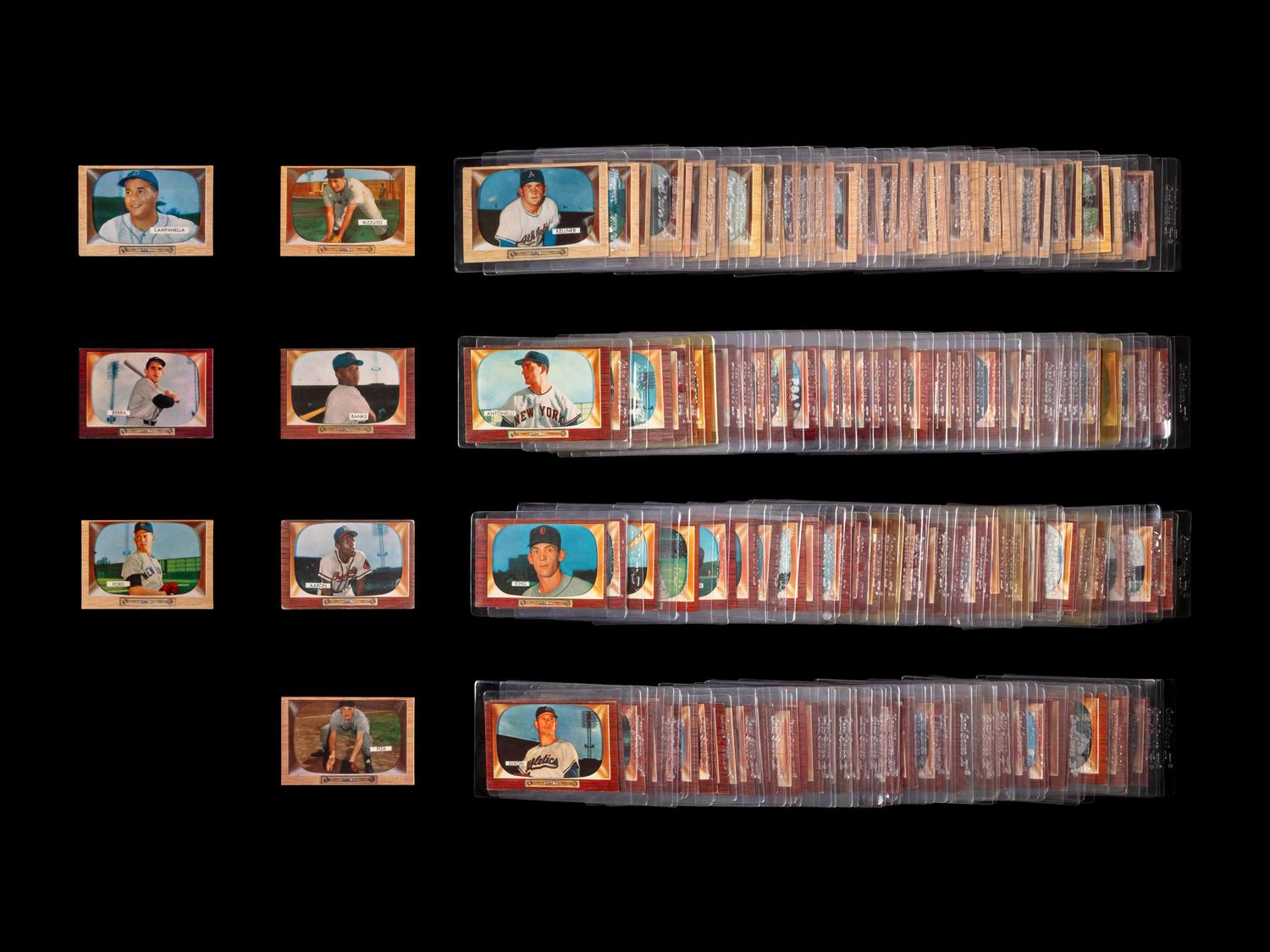 A Group of 195 1955 Bowman Baseball Cards