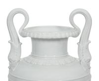 A Royal Copenhagen White Glazed Porcelain Dolphin Handled Vase