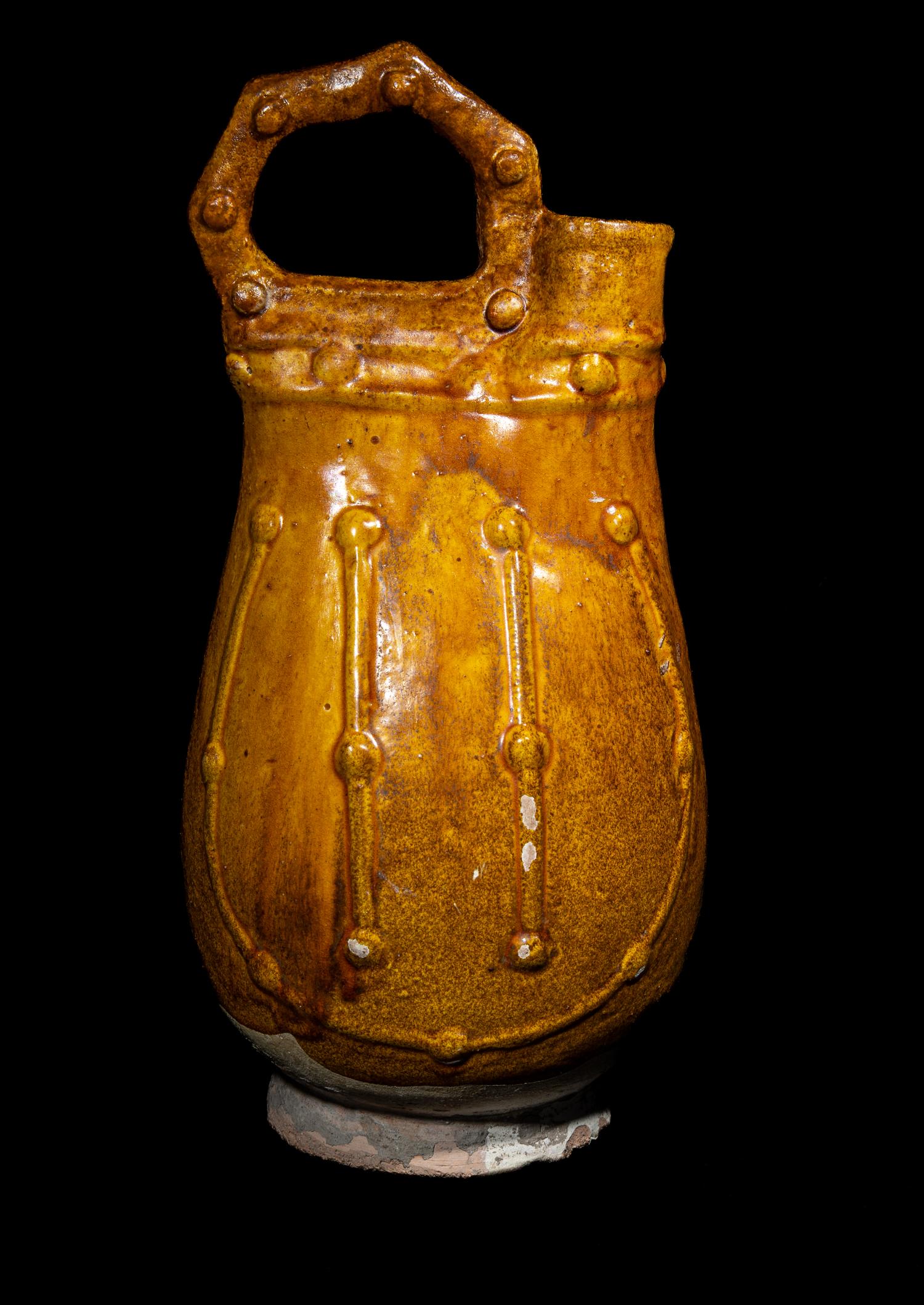 A Chinese Amber Glazed Pottery Flask