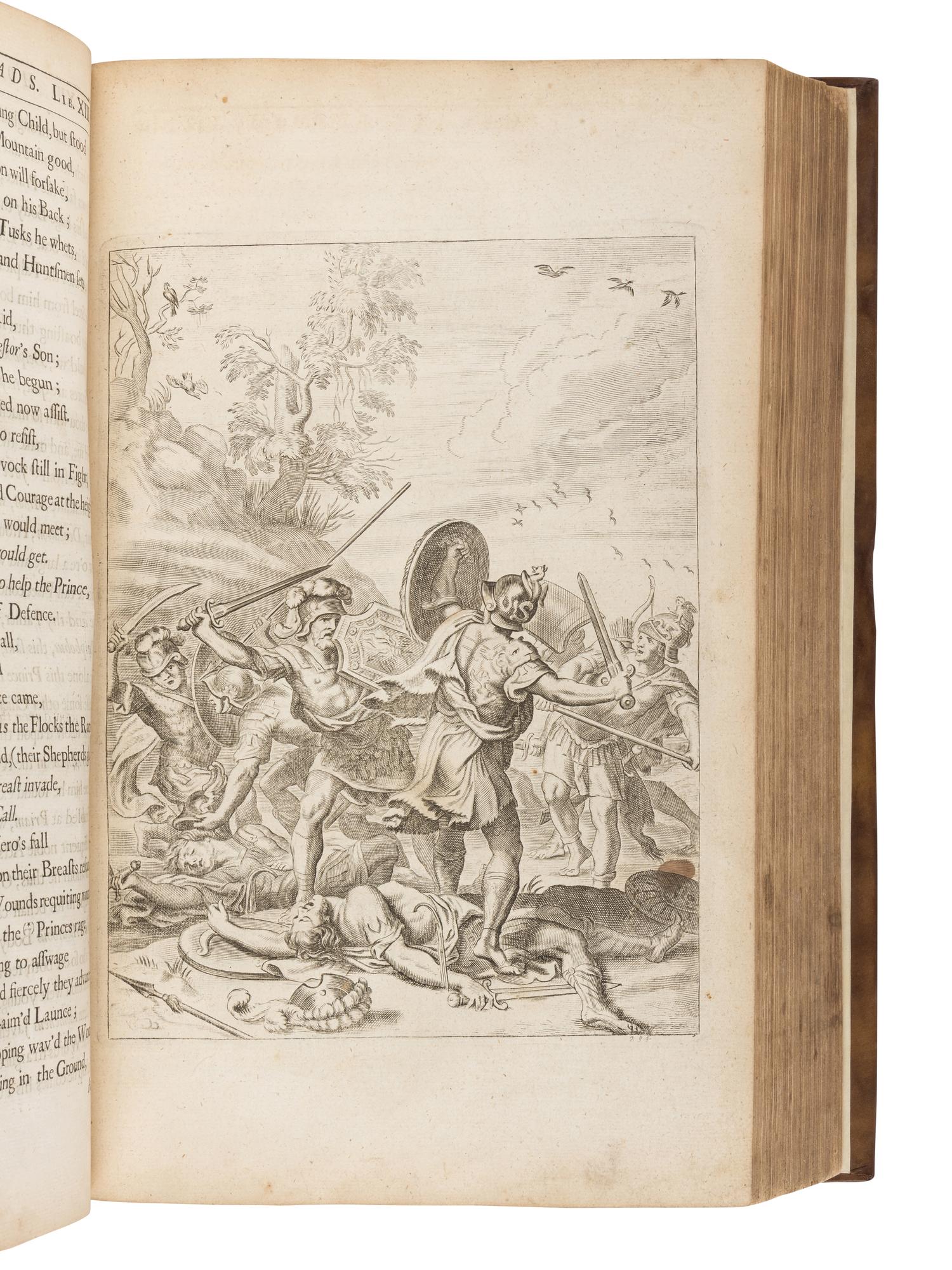 OGILBY, John (1600-1676), translator. -- HOMER (?8th century B.C.). Homer his Iliads translated, adorn'd with sculpture, and illustrated with annotations . -- Homer his Odysses Translated, Adorn'd with Sculpture, and Illustrated with Annotations . London: Printed by James Flesher, for the authour, 1669.
