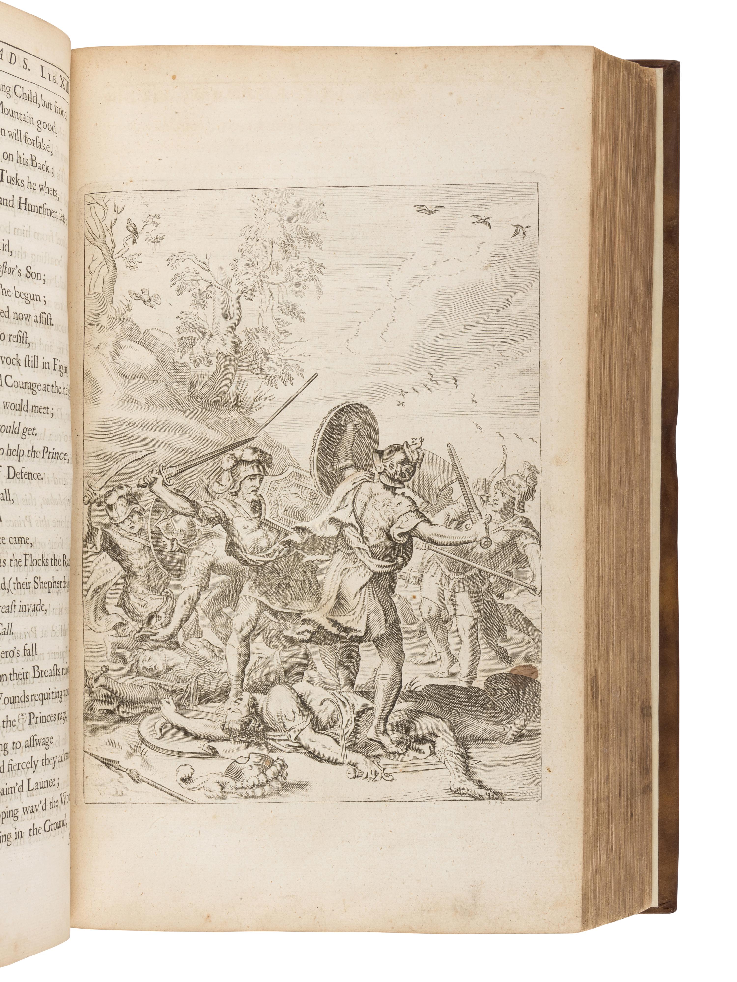 OGILBY, John (1600-1676), translator. -- HOMER (?8th century B.C.). Homer his Iliads translated, adorn'd with sculpture, and illustrated with annotations . -- Homer his Odysses Translated, Adorn'd with Sculpture, and Illustrated with Annotations . London: Printed by James Flesher, for the authour, 1669.