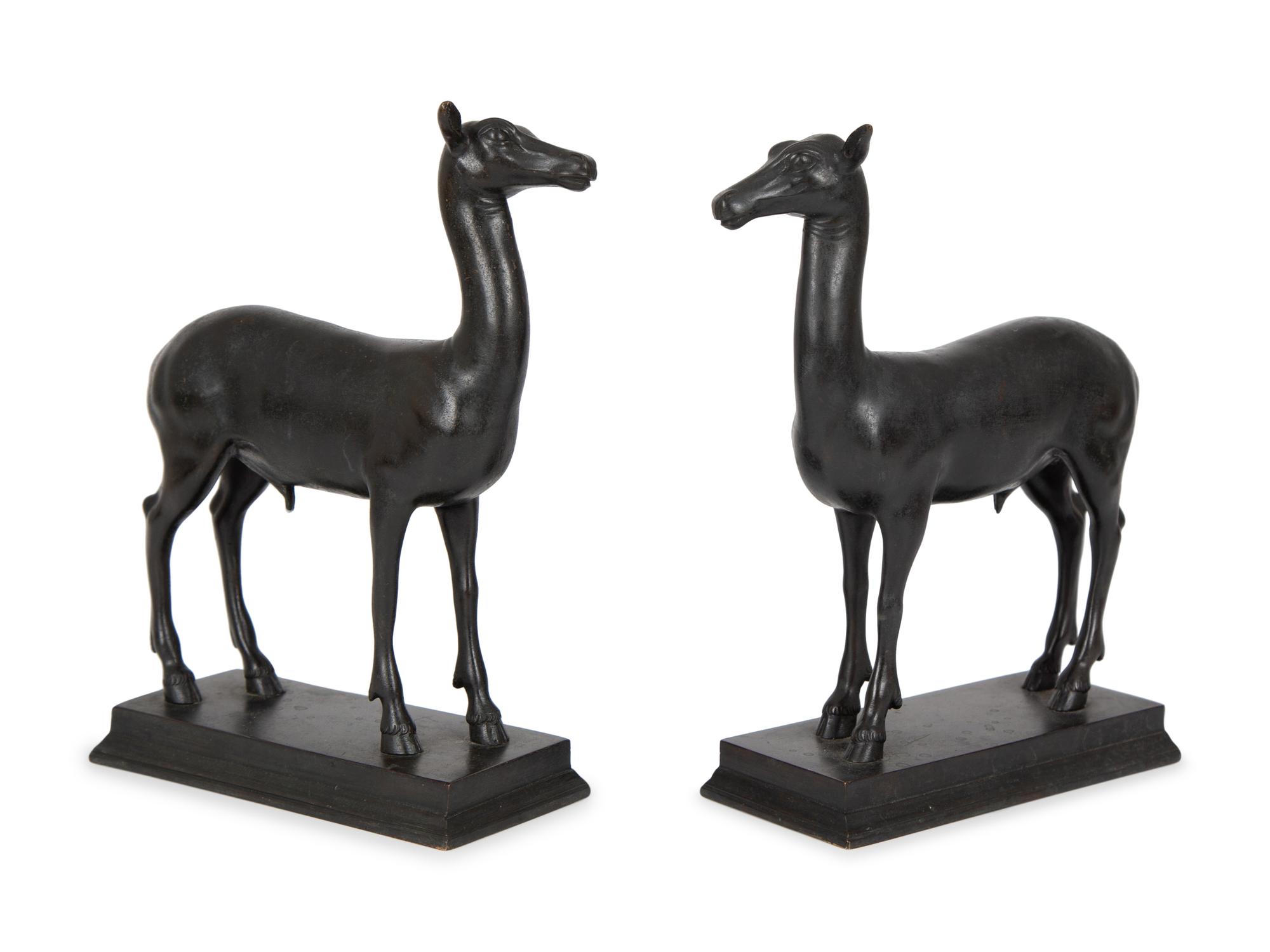 A Pair of Continental Bronze Fauns — 19TH/20TH CENTURY