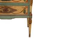 A Pair of Italian Painted Commodini with Marble Tops