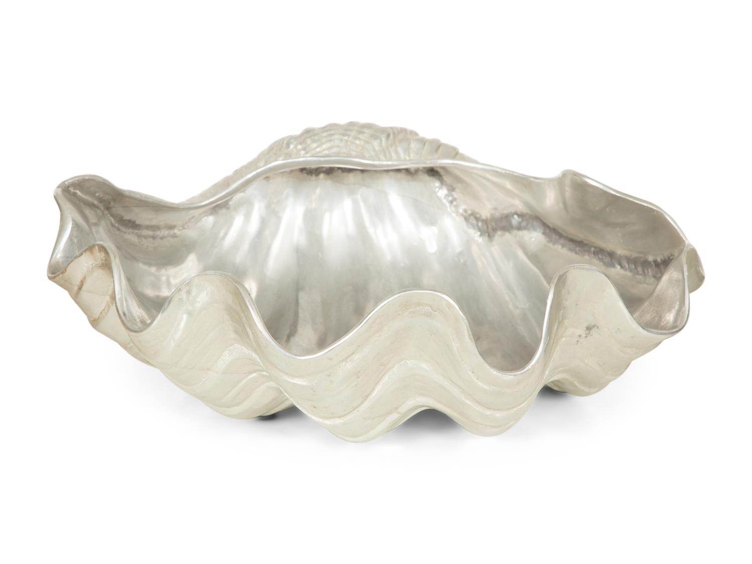 Three Mteal Shelll form Serving Bowls