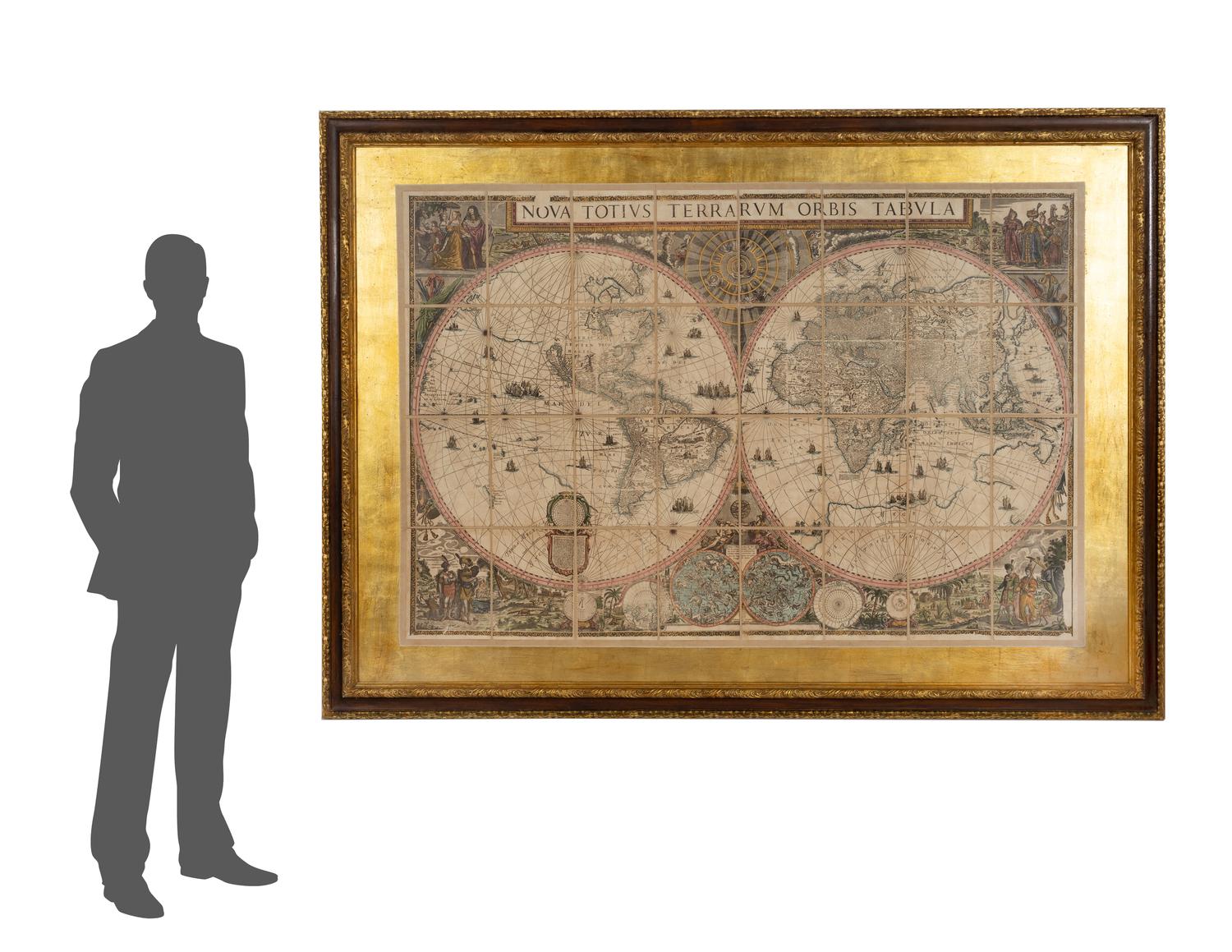A Large Nova Totius Terrarum Orbis Tabula Map on Linen