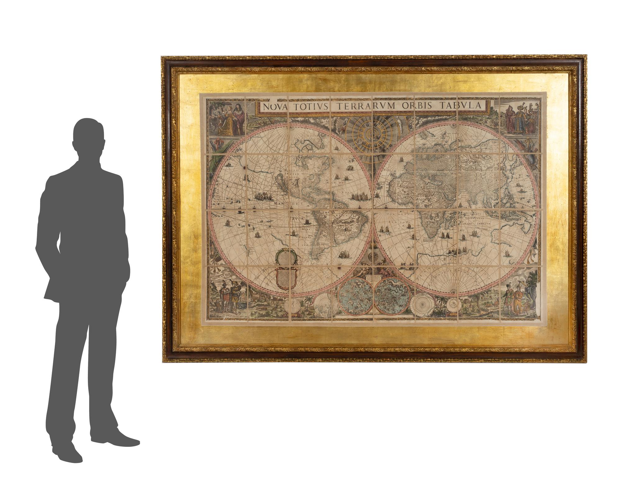 A Large Nova Totius Terrarum Orbis Tabula Map on Linen
