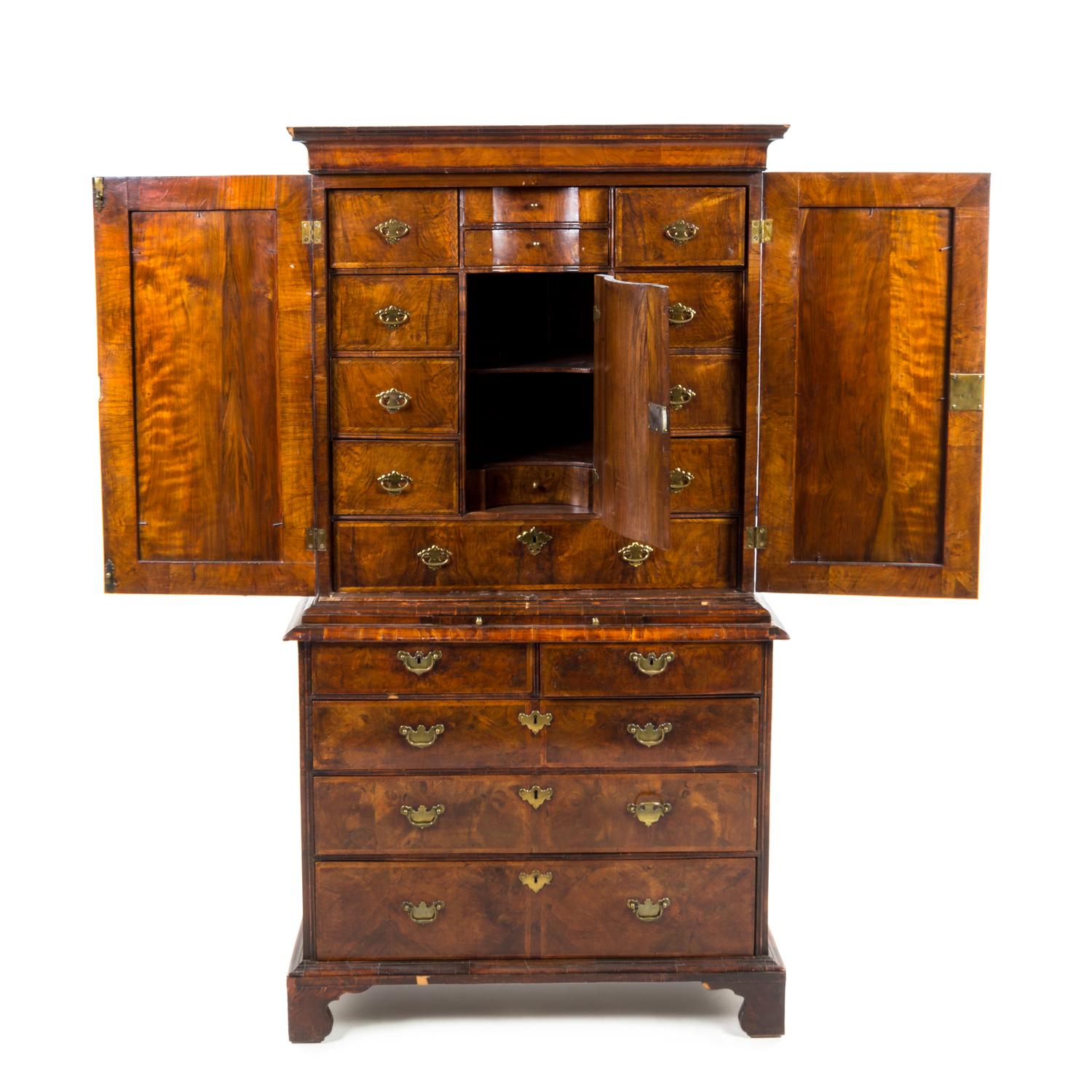 A George II Walnut Linen Press — 18TH CENTURY