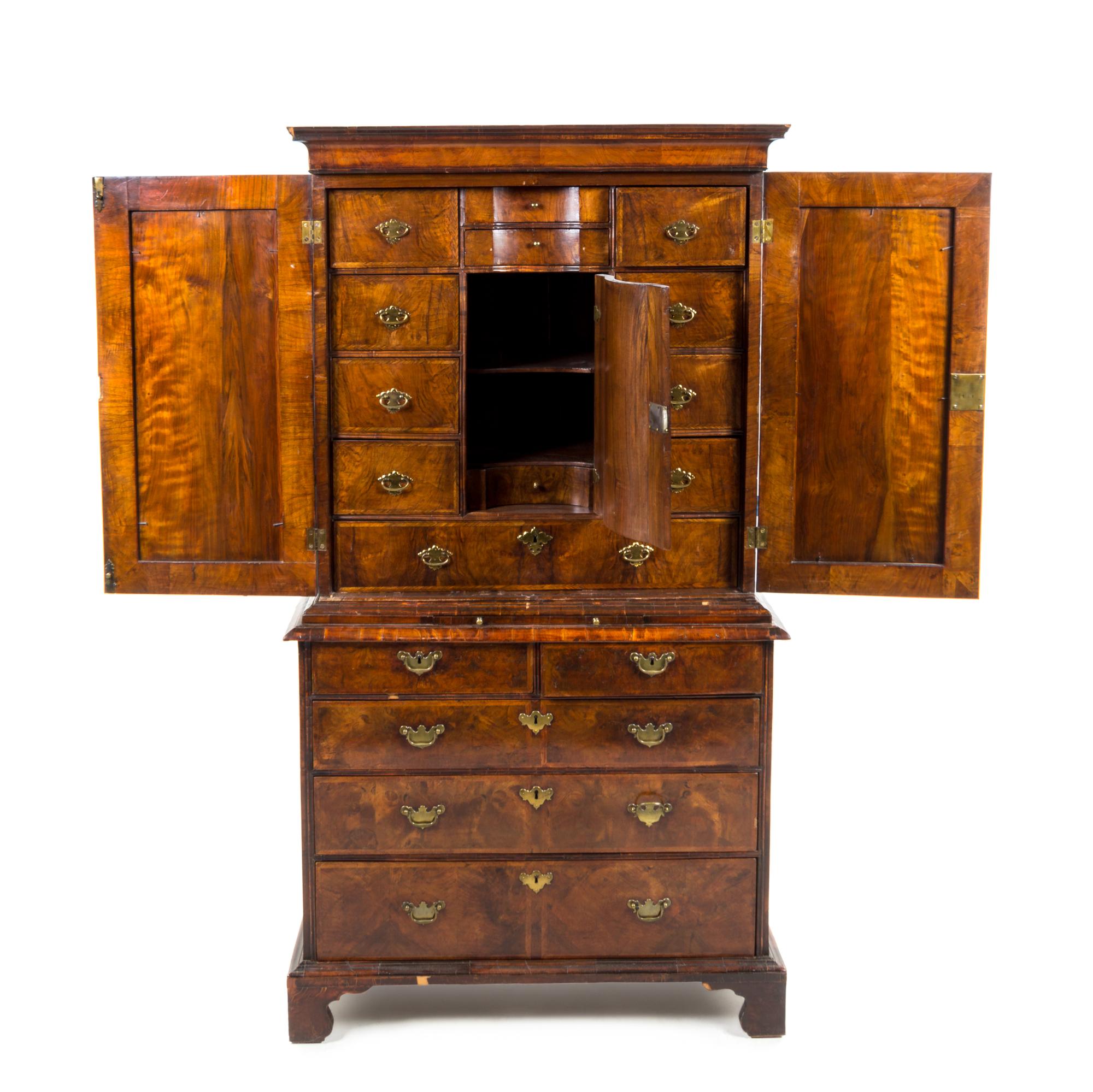 A George II Walnut Linen Press — 18TH CENTURY