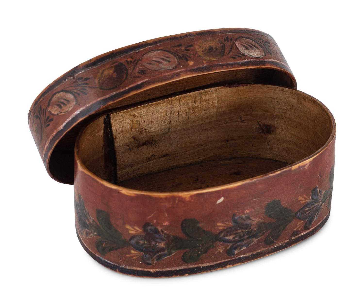 A Shaker Style Paint Decorated Oval Box
