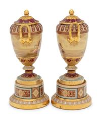A Pair of Vienna Porcelain Urns