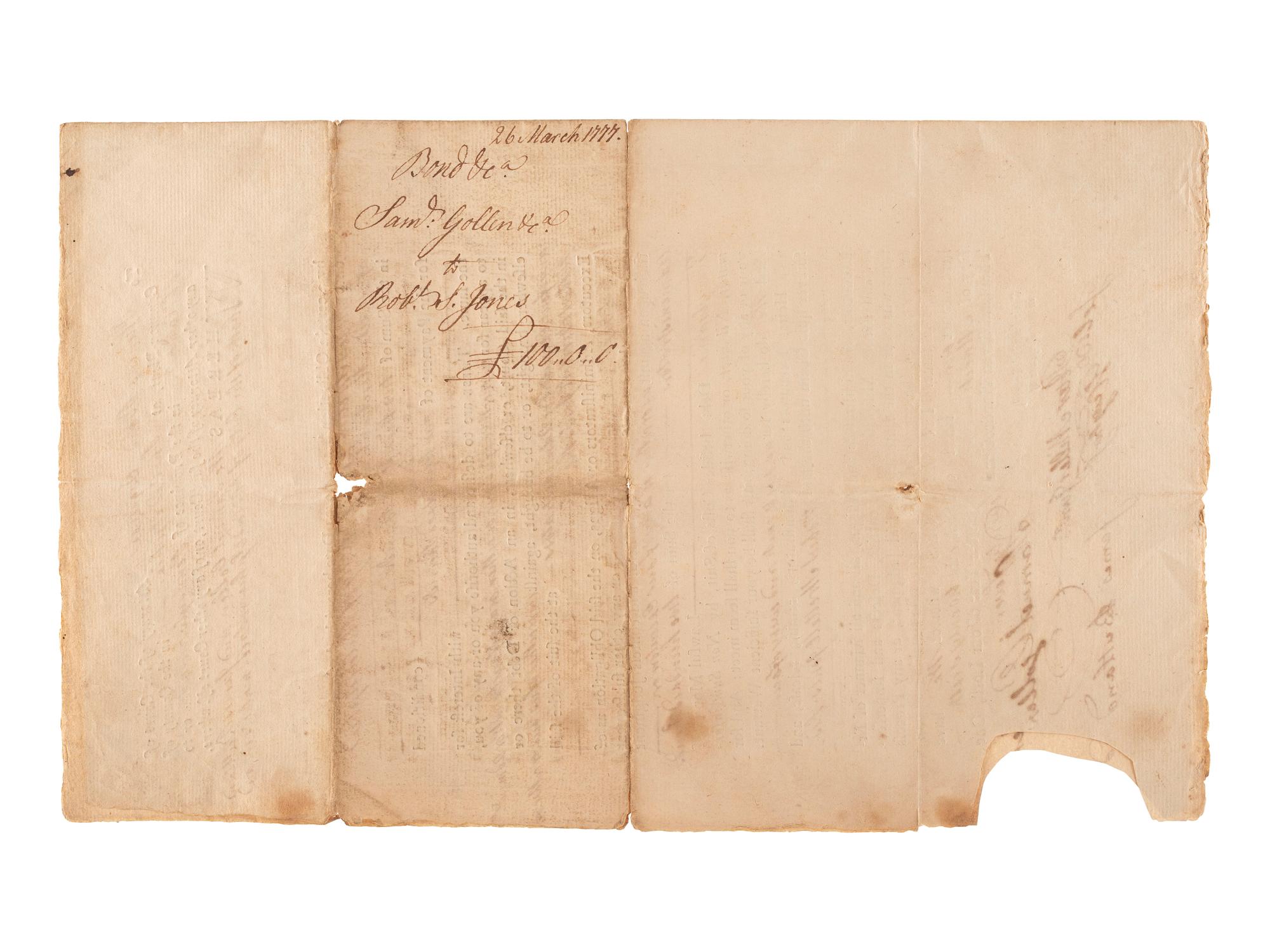 [PENNSYLVANIA]. Warrant for a list of men eligible for militia service in Philadelphia, PA. 23 April 1788.