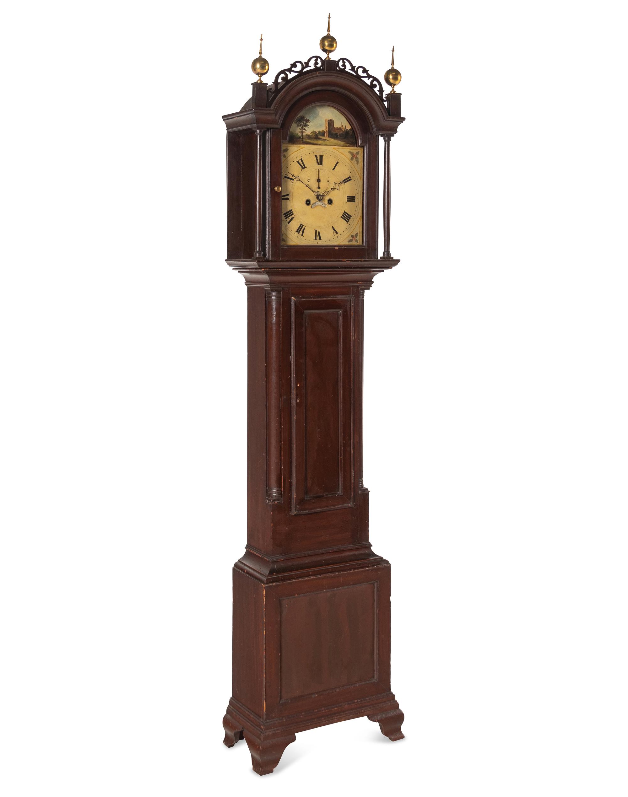 An American Grain-Painted Tall Case Clock