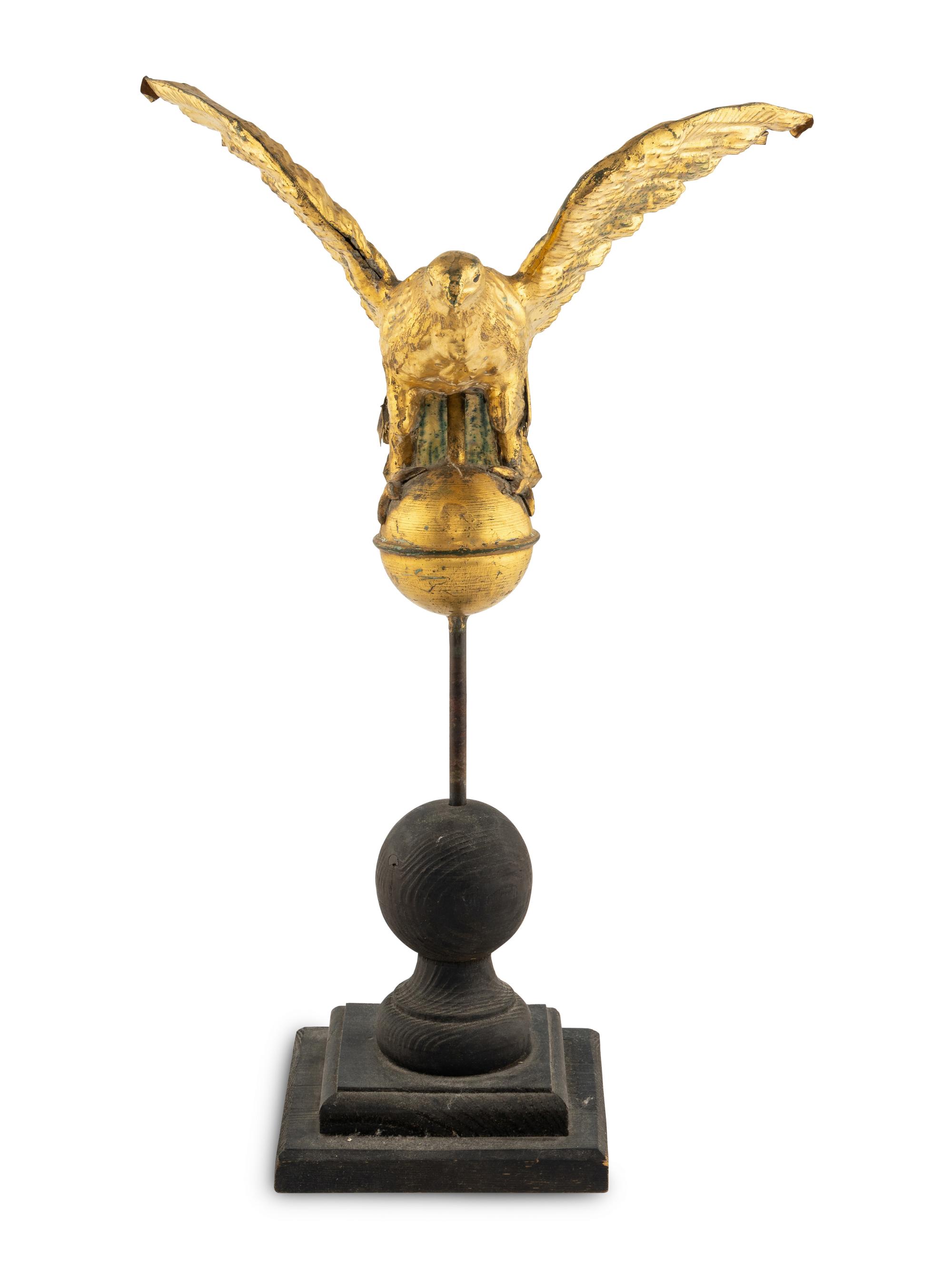 A Molded and Parcel Gilt Eagle Weathervane