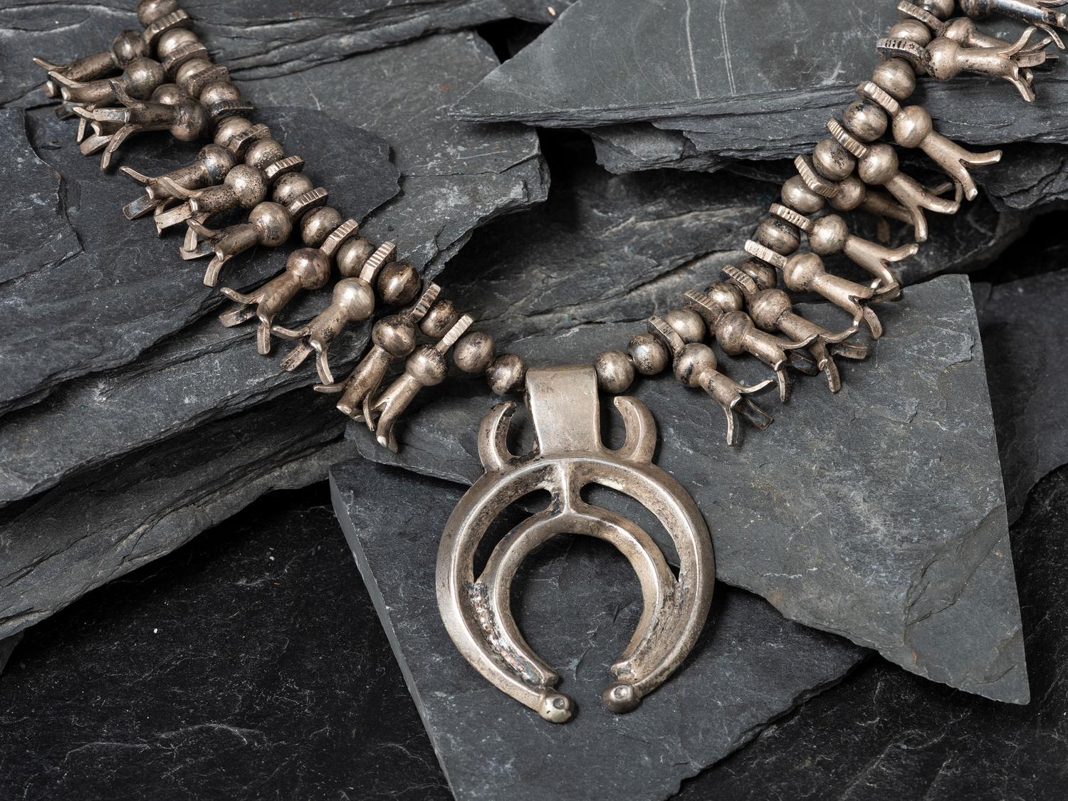 Navajo Child's Squash Blossom Necklace, Collected by Hoffman Birney (1891-1958)
