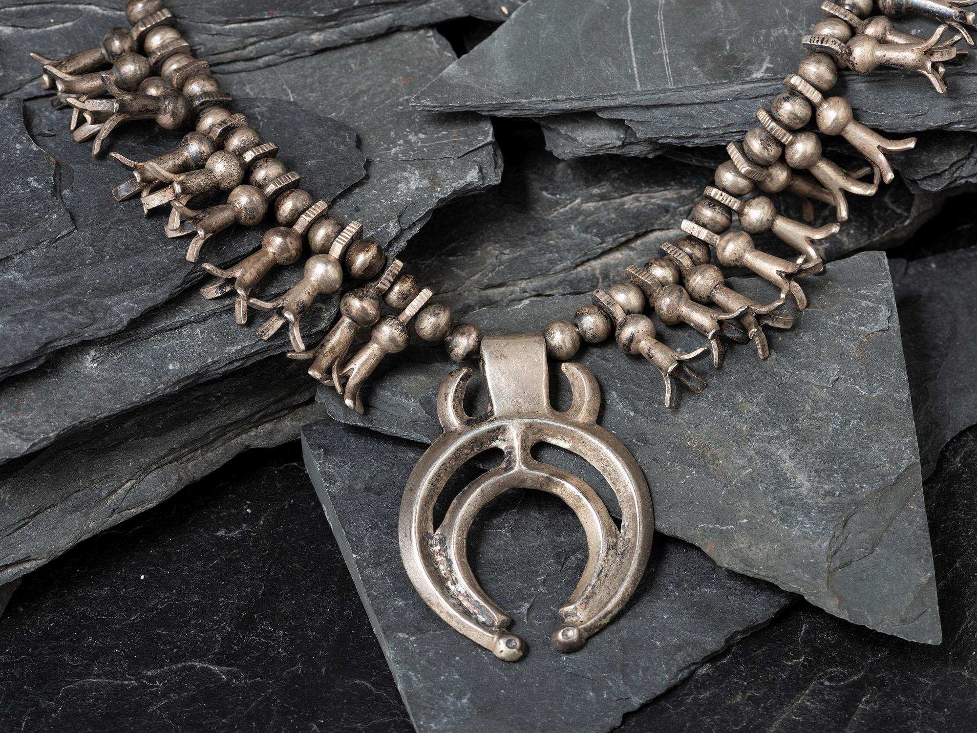 Navajo Child's Squash Blossom Necklace, Collected by Hoffman Birney (1891-1958)