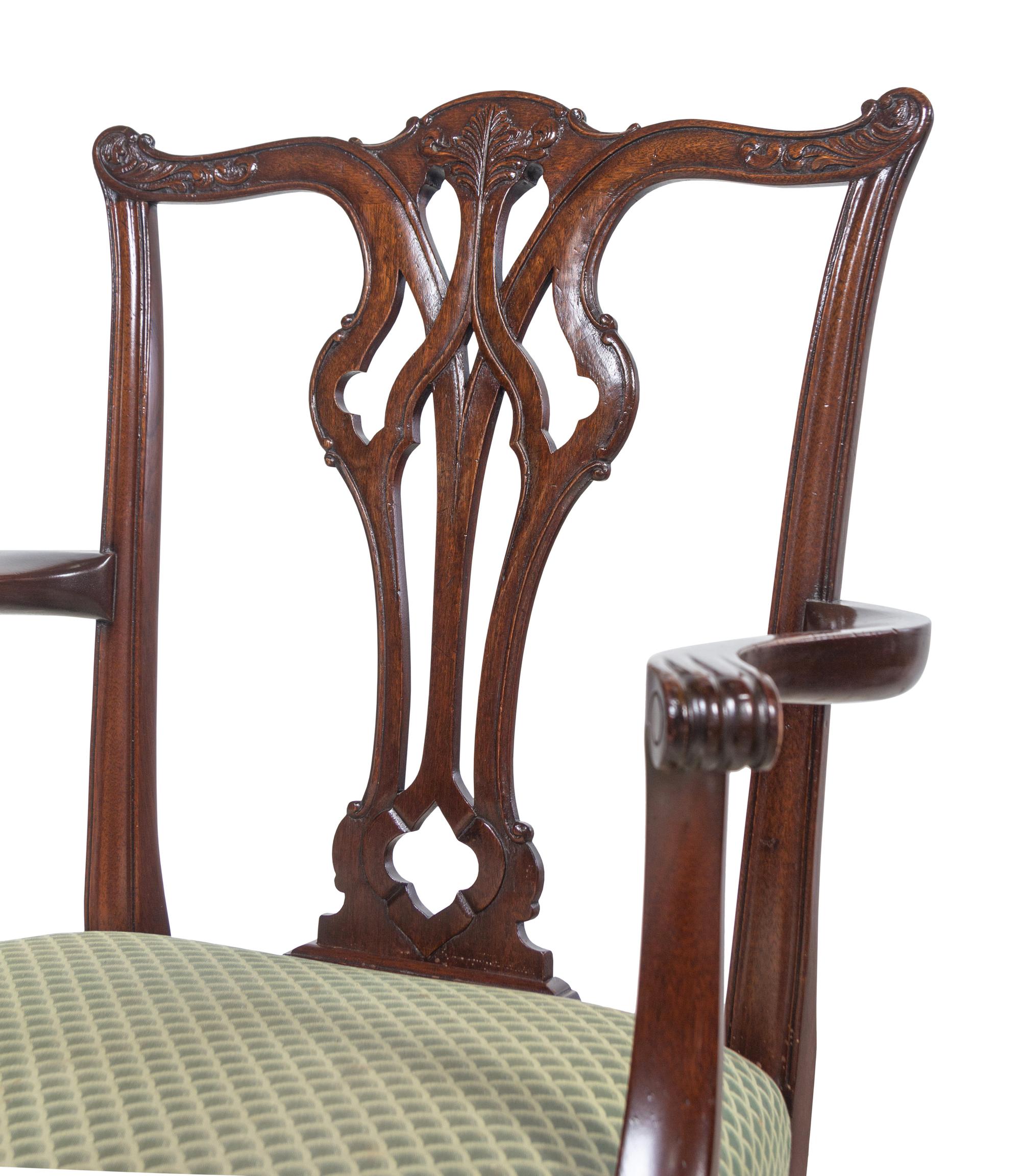 A Set of Ten George III Style Mahogany Armchairs