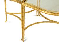 A French Three-Part Gilt Metal and Glass Coffee Table