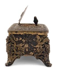A German Silver-Gilt Singing Bird Automaton Box