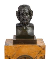 A Louis Philippe Bronze and Sienna Marble Mantel Clock